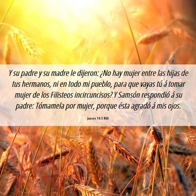 Picture 06 - Jueces 14:3 RVA - Y su padre y su madre le dijeron: ¿No hay mujer - Bible Verse Picture