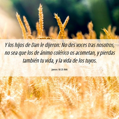 Picture 06 - Jueces 18:25 RVA - Y los hijos de Dan le dijeron: No des voces tras - Bible Verse Picture