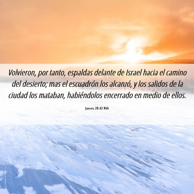 Picture 06 - Jueces 20:42 RVA - Volvieron, por tanto, espaldas delante de Israel - Bible Verse Picture