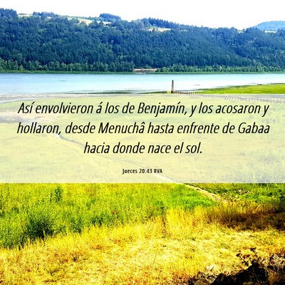 Picture 06 - Jueces 20:43 RVA - Así envolvieron á los de Benjamín, y los - Bible Verse Picture