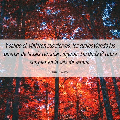 Picture 06 - Jueces 3:24 RVA - Y salido él, vinieron sus siervos, los cuales - Bible Verse Picture