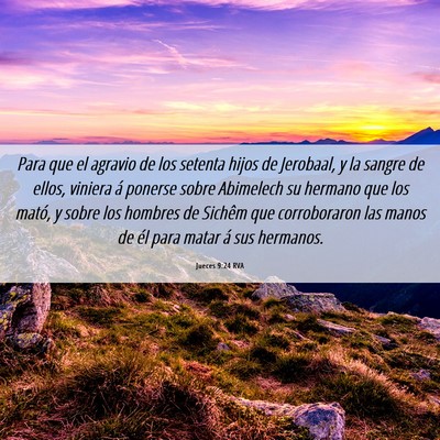 Picture 06 - Jueces 9:24 RVA - Para que el agravio de los setenta hijos de - Bible Verse Picture