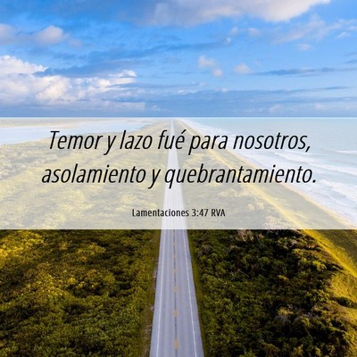 Picture 06 - Lamentaciones 3:47 RVA - Temor y lazo fué para nosotros, asolamiento y - Bible Verse Picture