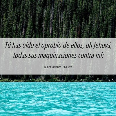 Picture 06 - Lamentaciones 3:61 RVA - Tú has oído el oprobio de ellos, oh Jehová, - Bible Verse Picture