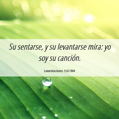 Picture 06 - Lamentaciones 3:63 RVA - Su sentarse, y su levantarse mira: yo soy su - Bible Verse Picture