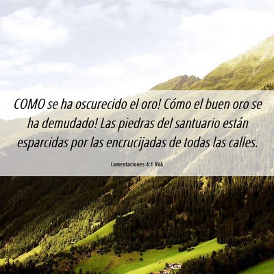 Picture 06 - Lamentaciones 4:1 RVA - COMO se ha oscurecido el oro! ­Cómo el buen oro - Bible Verse Picture