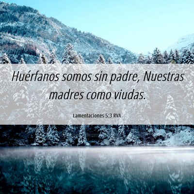 Picture 06 - Lamentaciones 5:3 RVA - Huérfanos somos sin padre, Nuestras madres como - Bible Verse Picture