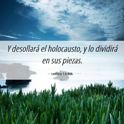 Picture 06 - Levítico 1:6 RVA - Y desollará el holocausto, y lo dividirá en sus - Bible Verse Picture