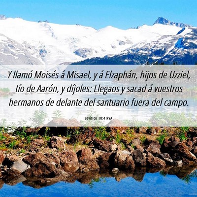 Picture 06 - Levítico 10:4 RVA - Y llamó Moisés á Misael, y á Elzaphán, hijos - Bible Verse Picture