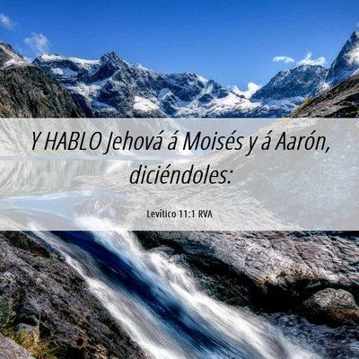 Picture 06 - Levítico 11:1 RVA - Y HABLO Jehová á Moisés y á Aarón, - Bible Verse Picture
