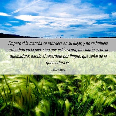 Picture 06 - Levítico 13:28 RVA - Empero si la mancha se estuviere en su lugar, y - Bible Verse Picture