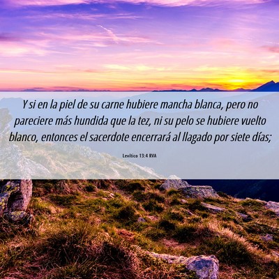 Picture 06 - Levítico 13:4 RVA - Y si en la piel de su carne hubiere mancha - Bible Verse Picture