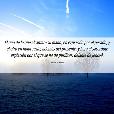 Picture 06 - Levítico 14:31 RVA - El uno de lo que alcanzare su mano, en expiación - Bible Verse Picture