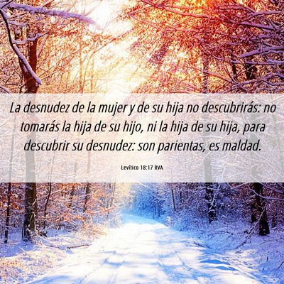 Picture 06 - Levítico 18:17 RVA - La desnudez de la mujer y de su hija no - Bible Verse Picture