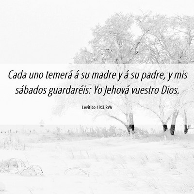 Picture 06 - Levítico 19:3 RVA - Cada uno temerá á su madre y á su padre, y mis - Bible Verse Picture
