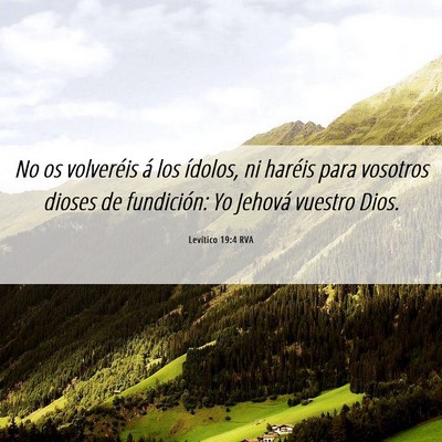 Picture 06 - Levítico 19:4 RVA - No os volveréis á los ídolos, ni haréis para - Bible Verse Picture