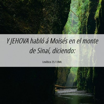 Picture 06 - Levítico 25:1 RVA - Y JEHOVA habló á Moisés en el monte de Sinaí, - Bible Verse Picture