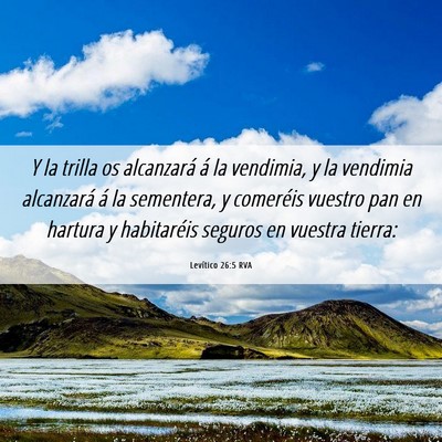 Picture 06 - Levítico 26:5 RVA - Y la trilla os alcanzará á la vendimia, y la - Bible Verse Picture