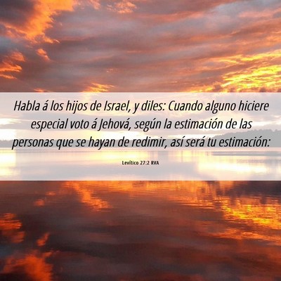 Picture 06 - Levítico 27:2 RVA - Habla á los hijos de Israel, y diles: Cuando - Bible Verse Picture