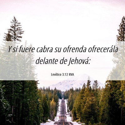 Picture 06 - Levítico 3:12 RVA - Y si fuere cabra su ofrenda ofrecerála delante - Bible Verse Picture