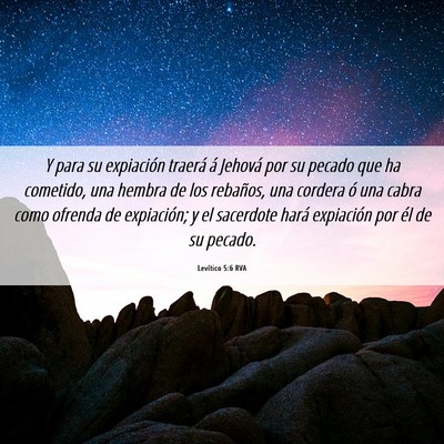 Picture 06 - Levítico 5:6 RVA - Y para su expiación traerá á Jehová por su - Bible Verse Picture
