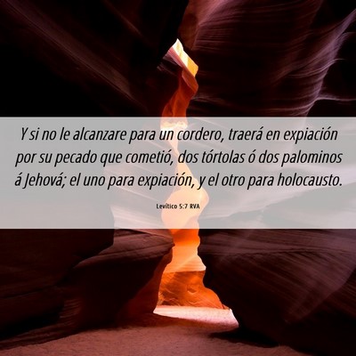 Picture 06 - Levítico 5:7 RVA - Y si no le alcanzare para un cordero, traerá en - Bible Verse Picture