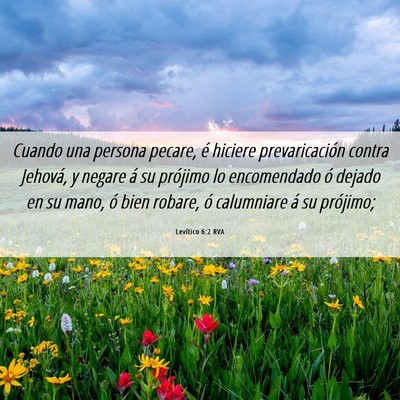 Picture 06 - Levítico 6:2 RVA - Cuando una persona pecare, é hiciere - Bible Verse Picture