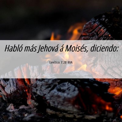 Picture 06 - Levítico 7:28 RVA - Habló más Jehová á Moisés, - Bible Verse Picture