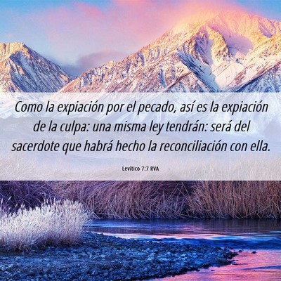 Picture 06 - Levítico 7:7 RVA - Como la expiación por el pecado, así es la - Bible Verse Picture