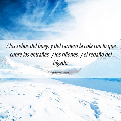 Picture 06 - Levítico 9:19 RVA - Y los sebos del buey; y del carnero la cola con - Bible Verse Picture