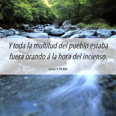 Picture 06 - Lucas 1:10 RVA - Y toda la multitud del pueblo estaba fuera orando - Bible Verse Picture