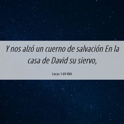Picture 06 - Lucas 1:69 RVA - Y nos alzó un cuerno de salvación En la casa de - Bible Verse Picture