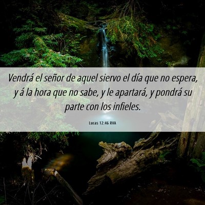 Picture 06 - Lucas 12:46 RVA - Vendrá el señor de aquel siervo el día que no - Bible Verse Picture