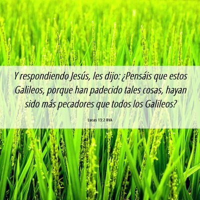 Picture 06 - Lucas 13:2 RVA - Y respondiendo Jesús, les dijo: ¿Pensáis que - Bible Verse Picture