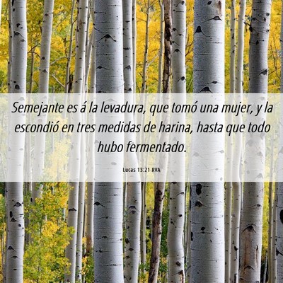 Picture 06 - Lucas 13:21 RVA - Semejante es á la levadura, que tomó una mujer, - Bible Verse Picture