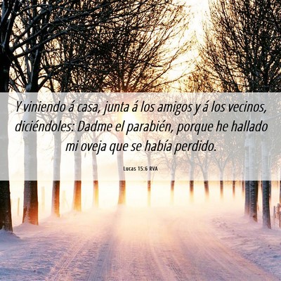 Picture 06 - Lucas 15:6 RVA - Y viniendo á casa, junta á los amigos y á los - Bible Verse Picture