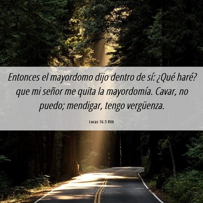 Picture 06 - Lucas 16:3 RVA - Entonces el mayordomo dijo dentro de sí: ¿Qué - Bible Verse Picture