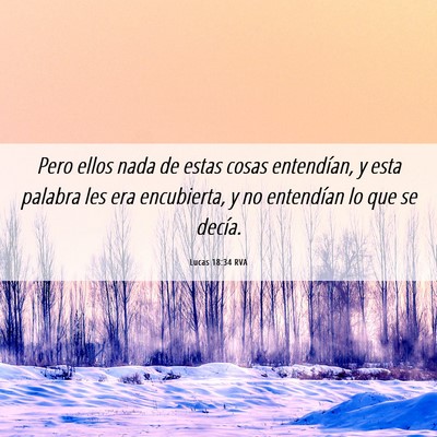 Picture 06 - Lucas 18:34 RVA - Pero ellos nada de estas cosas entendían, y esta - Bible Verse Picture