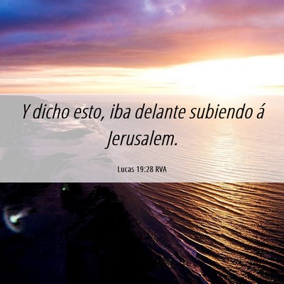 Picture 06 - Lucas 19:28 RVA - Y dicho esto, iba delante subiendo á - Bible Verse Picture
