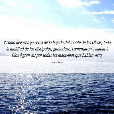 Picture 06 - Lucas 19:37 RVA - Y como llegasen ya cerca de la bajada del monte - Bible Verse Picture