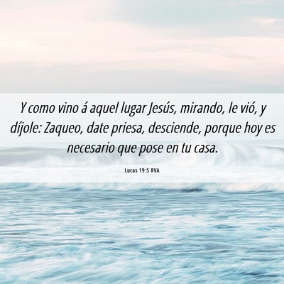 Picture 06 - Lucas 19:5 RVA - Y como vino á aquel lugar Jesús, mirando, le - Bible Verse Picture