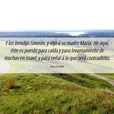 Picture 06 - Lucas 2:34 RVA - Y los bendijo Simeón, y dijo á su madre María: - Bible Verse Picture