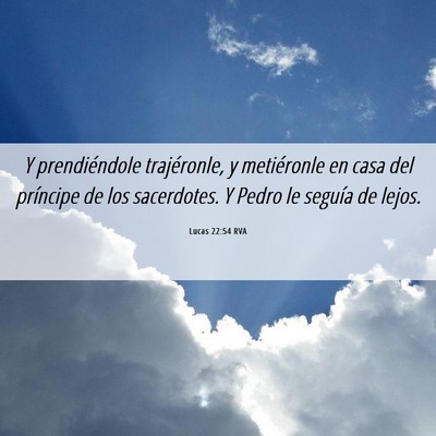 Picture 06 - Lucas 22:54 RVA - Y prendiéndole trajéronle, y metiéronle en - Bible Verse Picture