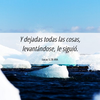 Picture 06 - Lucas 5:28 RVA - Y dejadas todas las cosas, levantándose, le - Bible Verse Picture