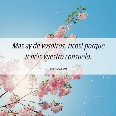 Picture 06 - Lucas 6:24 RVA - Mas ­ay de vosotros, ricos! porque tenéis - Bible Verse Picture