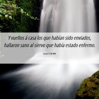 Picture 06 - Lucas 7:10 RVA - Y vueltos á casa los que habían sido enviados, - Bible Verse Picture