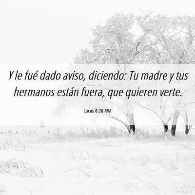 Picture 06 - Lucas 8:20 RVA - Y le fué dado aviso, diciendo: Tu madre y tus - Bible Verse Picture