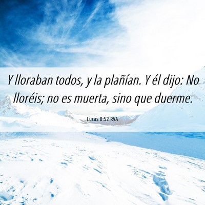 Picture 06 - Lucas 8:52 RVA - Y lloraban todos, y la plañían. Y él dijo: No - Bible Verse Picture