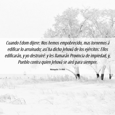 Picture 06 - Malaquías 1:4 RVA - Cuando Edom dijere: Nos hemos empobrecido, mas - Bible Verse Picture