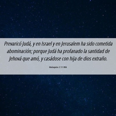 Picture 06 - Malaquías 2:11 RVA - Prevaricó Judá, y en Israel y en Jerusalem ha - Bible Verse Picture
